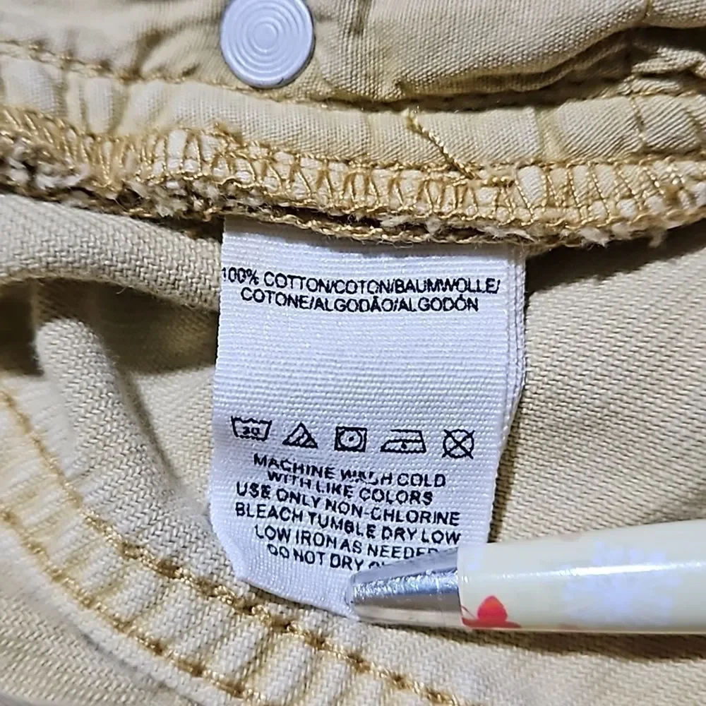 Free  People Denim Pale Yellow Distressed Shorts 5 Button Fly Front size …